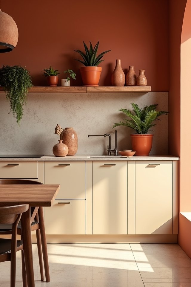 terracotta and cream kitchen