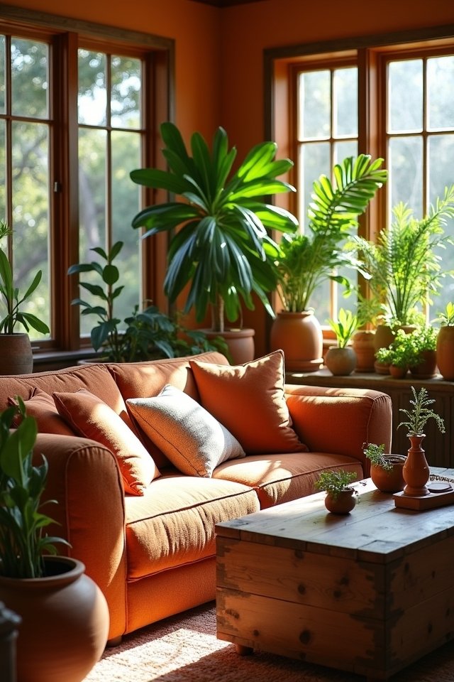 terracotta planters enhance decor