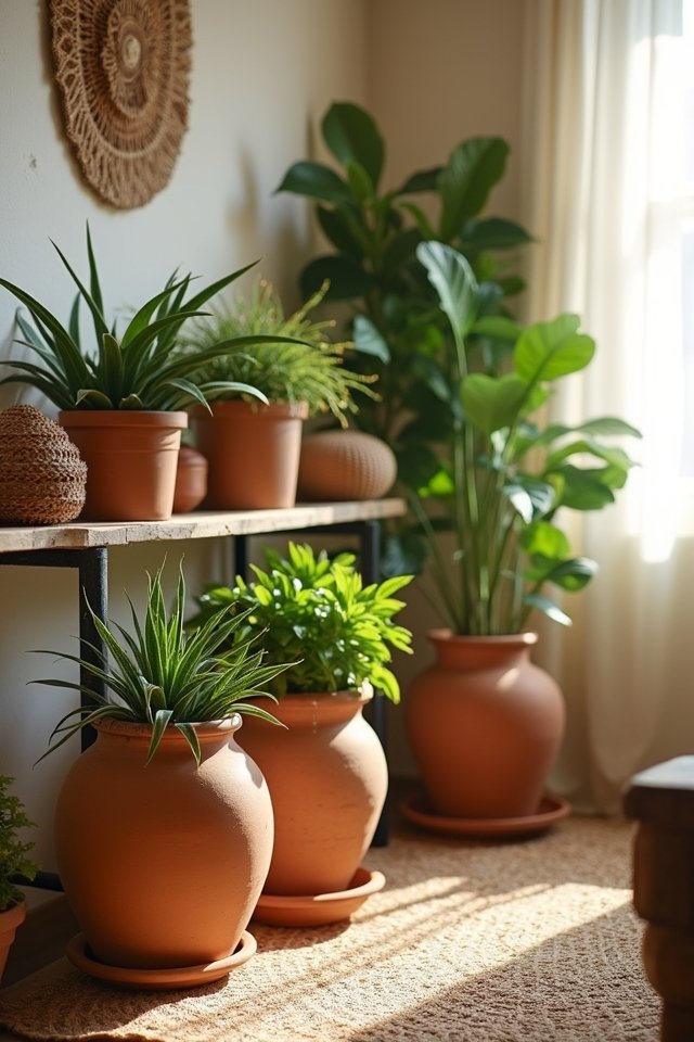 terracotta pots add warmth