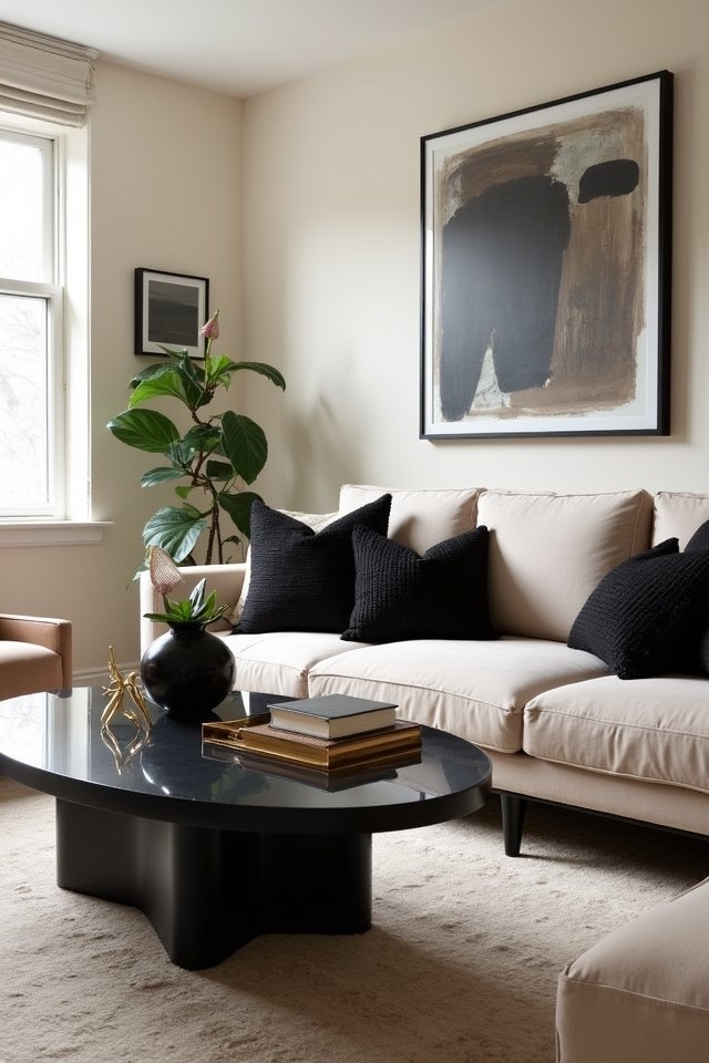 textured black throw pillows
