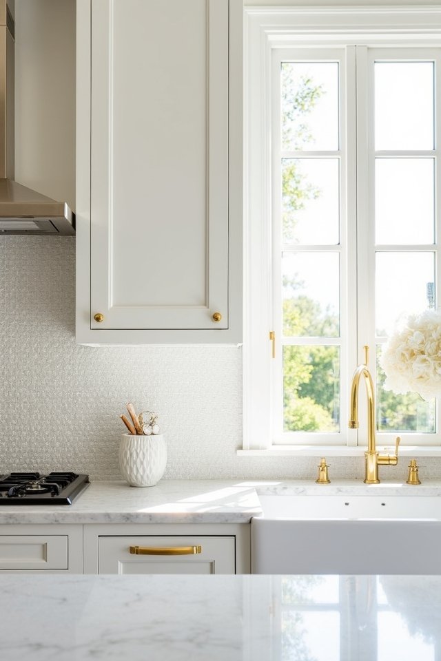 textured glass backsplash elegance
