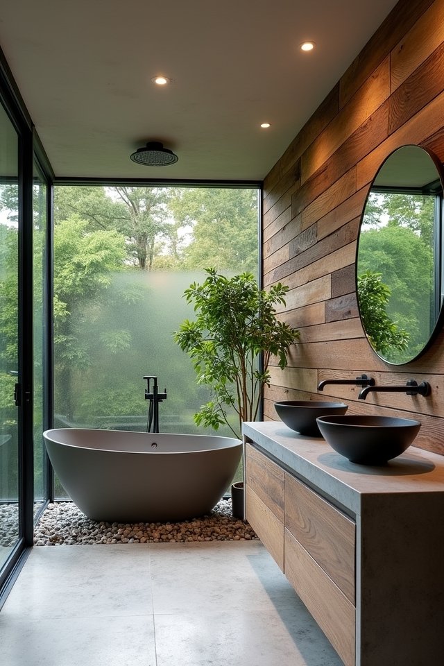 textured materials elevate bathrooms