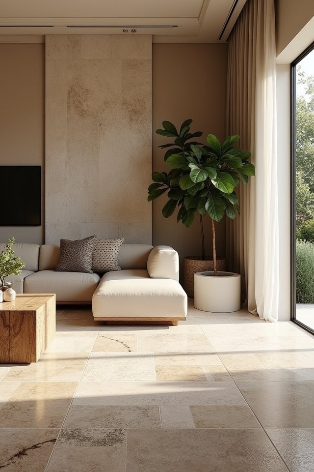 textured tiles enhance living rooms
