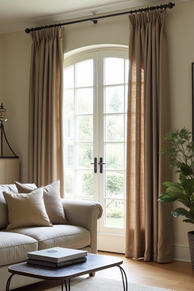 textured tweed window treatments
