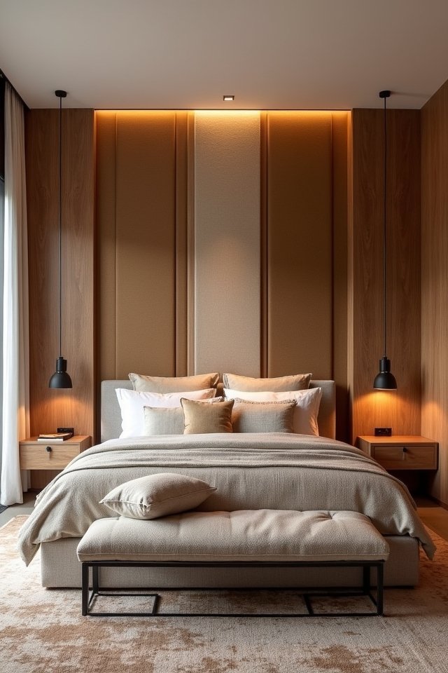 textured wall panels enhance bedrooms