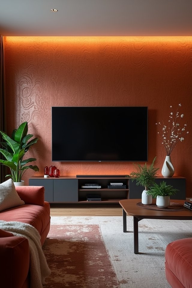 textured wallpaper enhances interiors