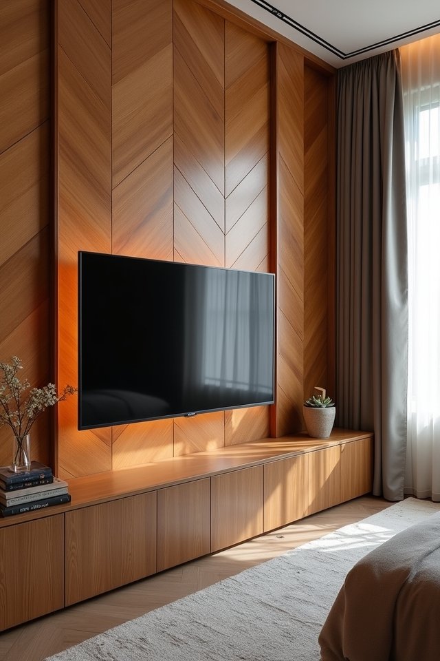 textured wood panels enhance style