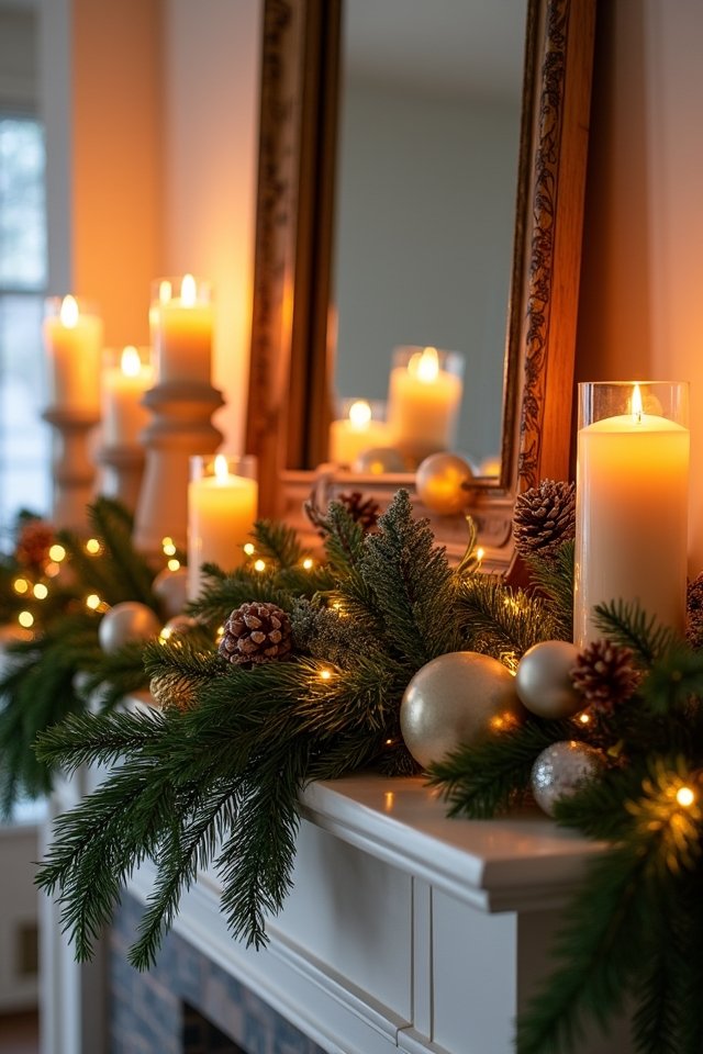 themed holiday mantle decor