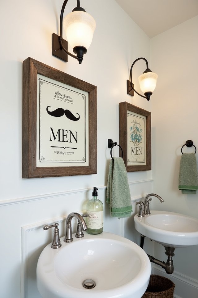 themed restroom sign creativity