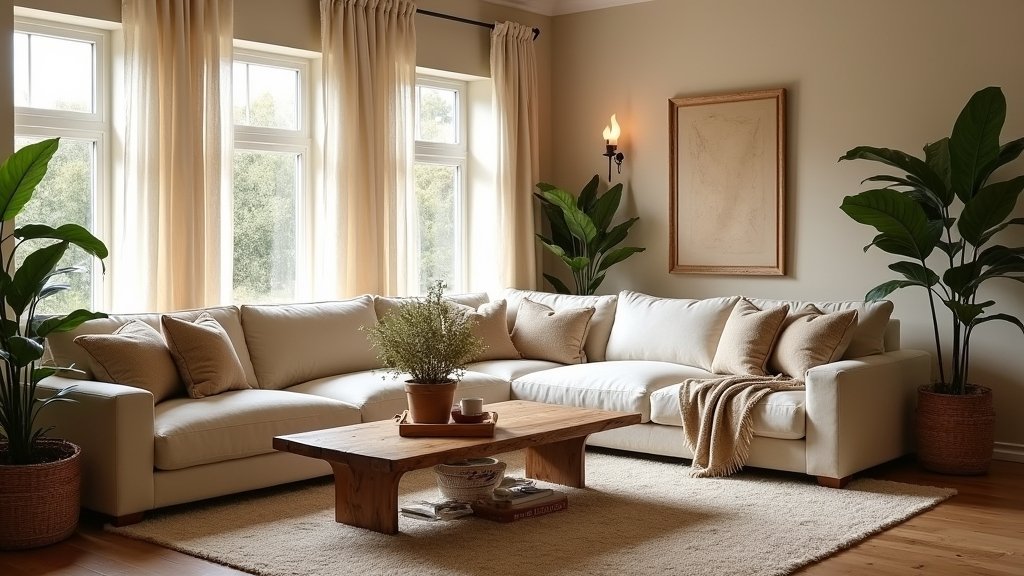timeless beige living room decor