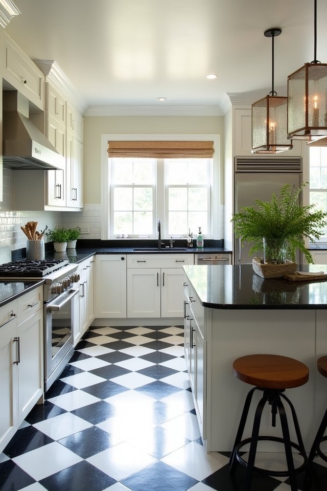 timeless checkerboard kitchen design