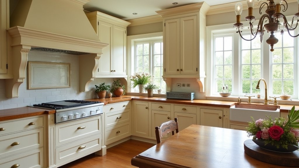 timeless cream kitchen cabinets