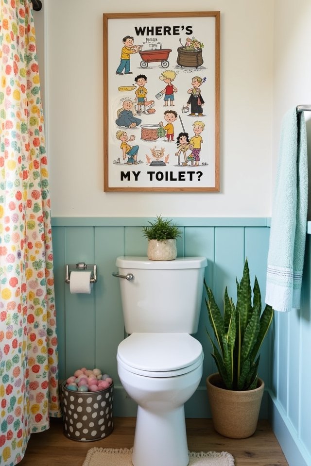 toilet themed playful decor