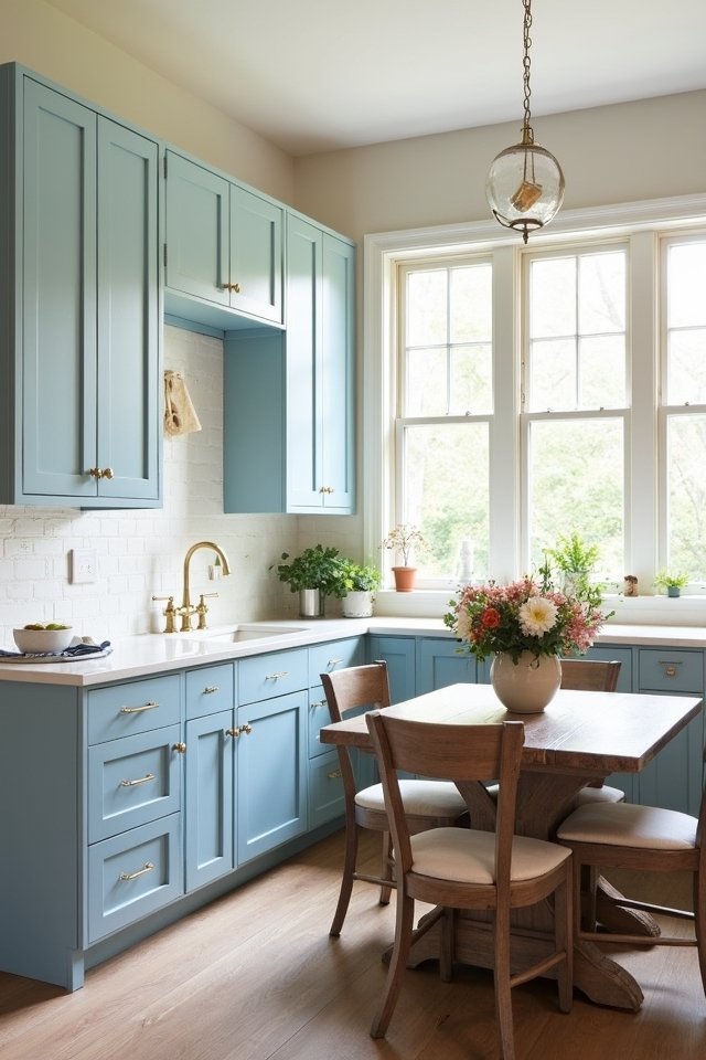 tranquil blue and cream