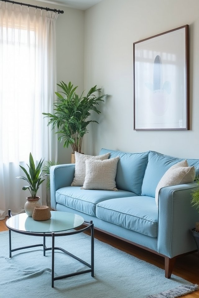 tranquil blue textile ambiance