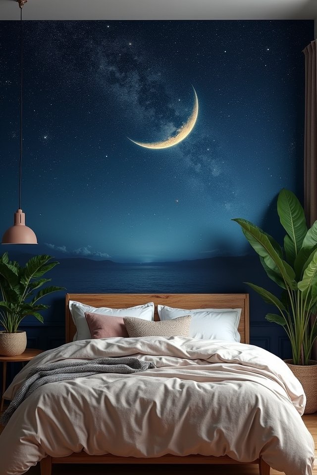 tranquil cosmic dreamscape mural