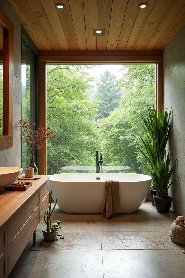 tranquil forest bathroom retreat