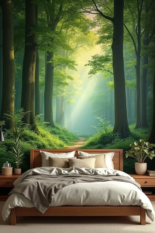 tranquil forest bedroom retreat