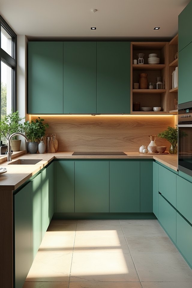 tranquil green and wood