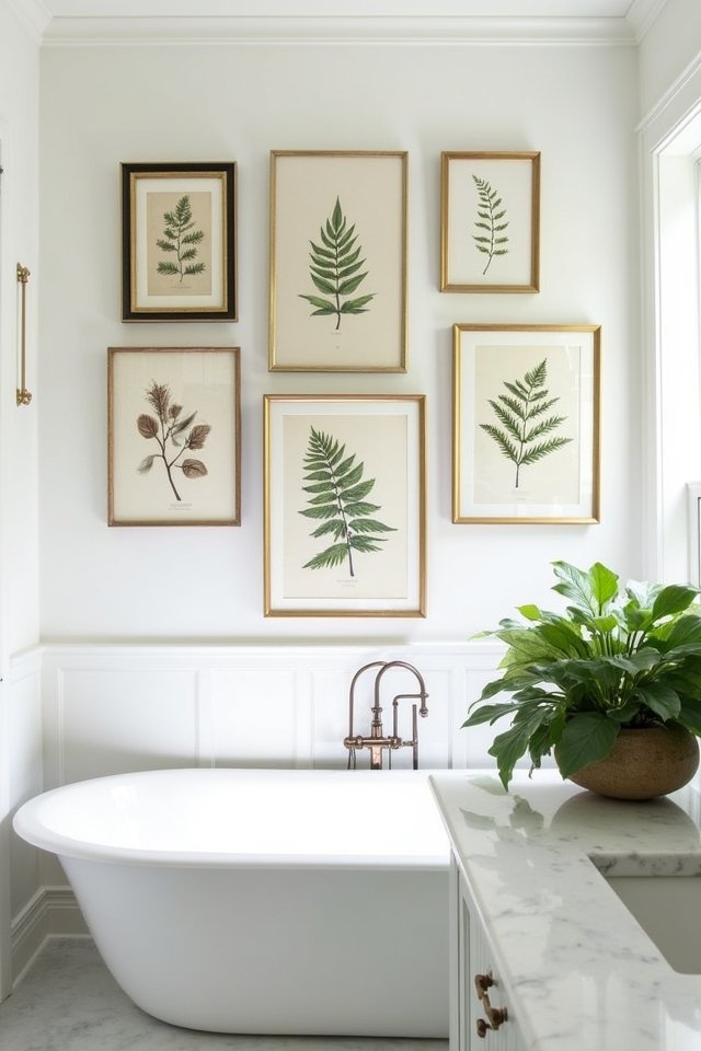 transform bathroom with botanical prints