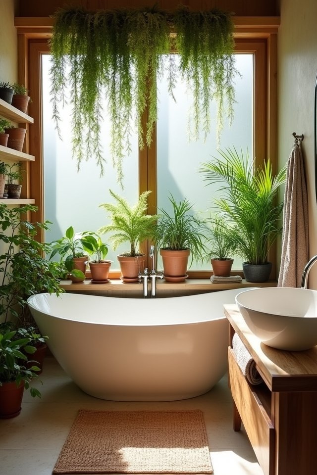 transform bathroom with greenery