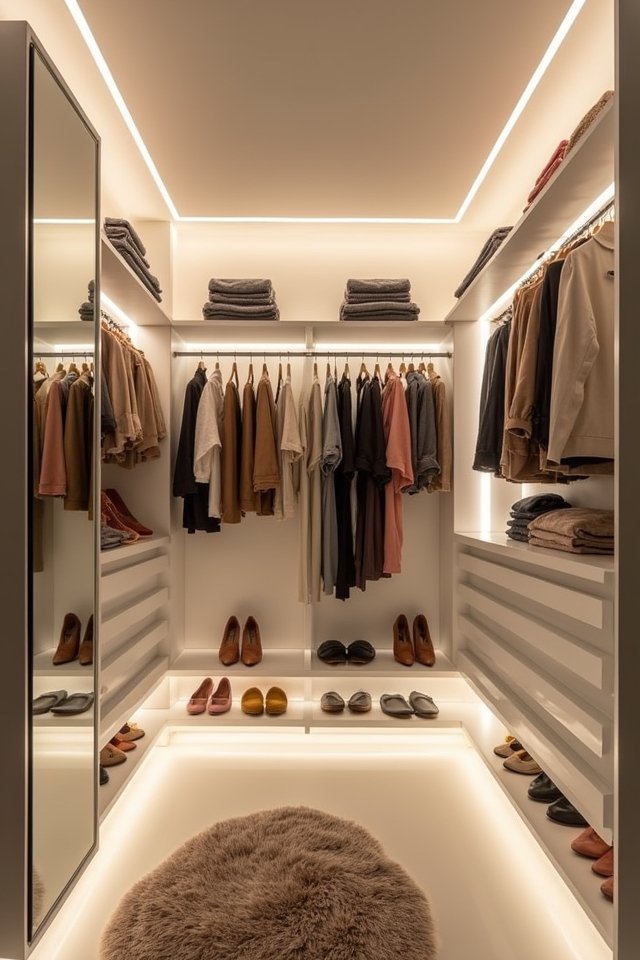 transform closet with led