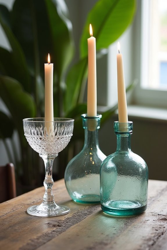 transform glassware into candle holders