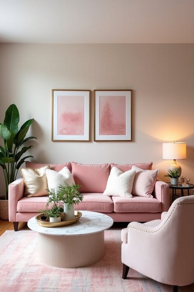 transform living room with pink