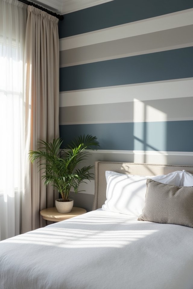 transform your bedroom with stripes