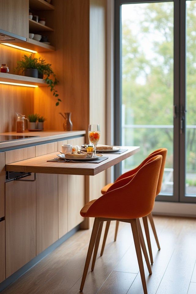transformative fold down dining space