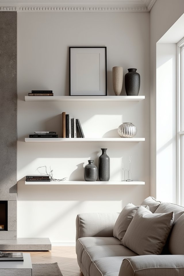 transformative minimalist floating shelves
