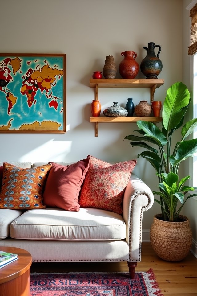 travel inspired living room decor