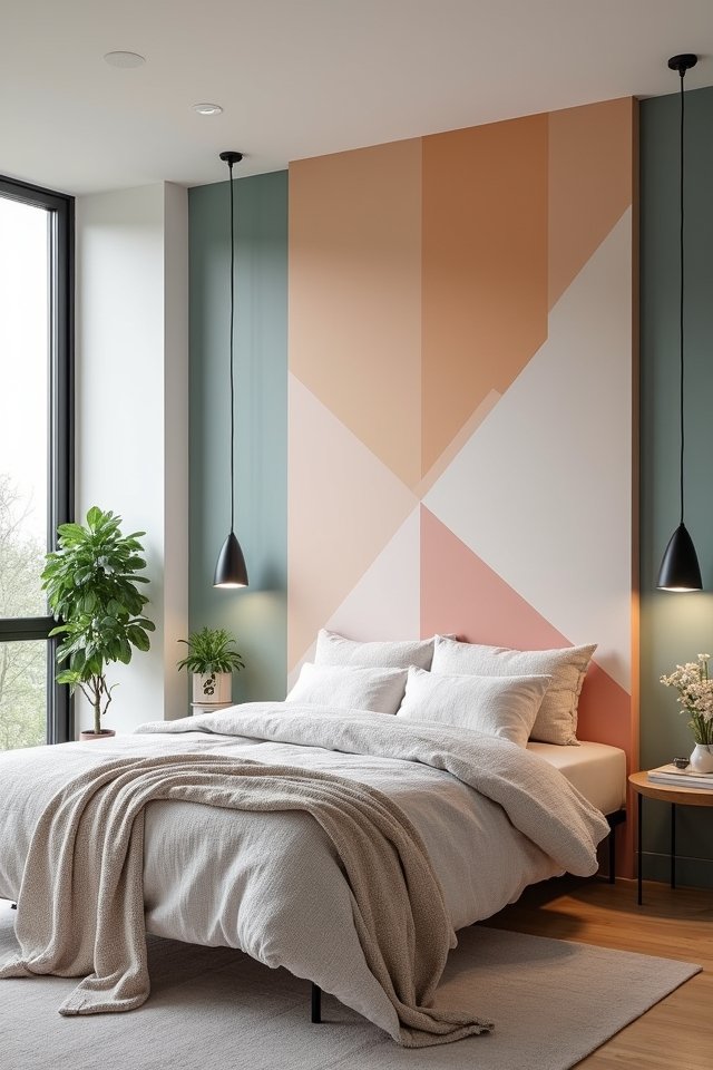 trendy geometric bedroom designs