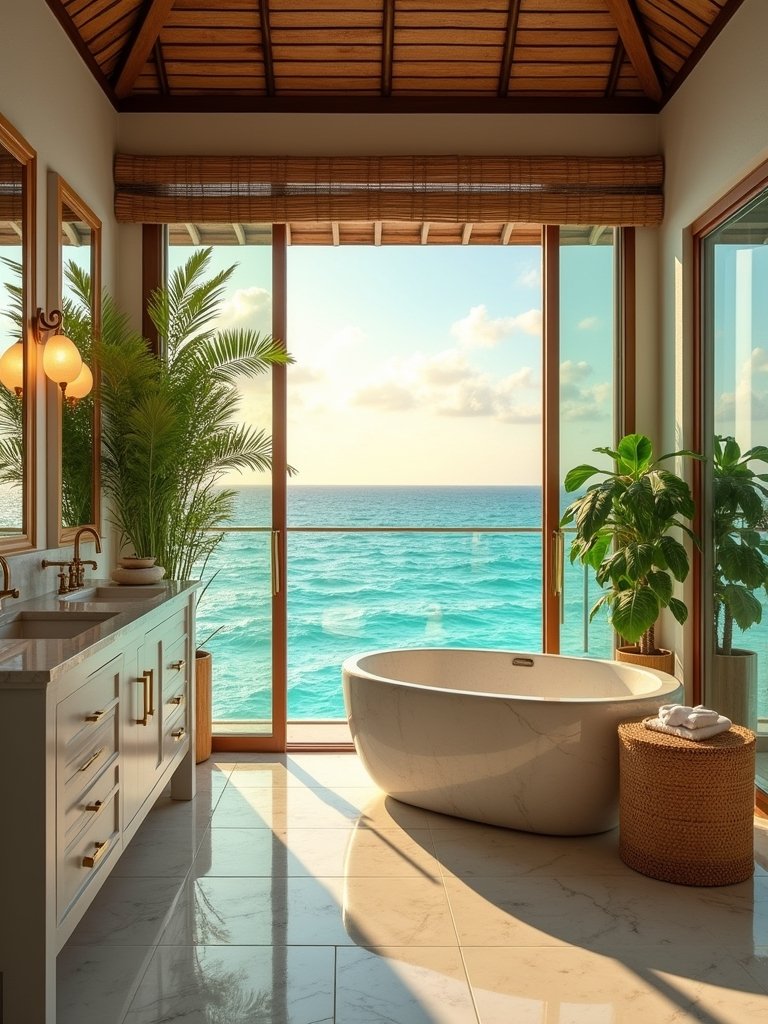 tropical bathroom getaway design