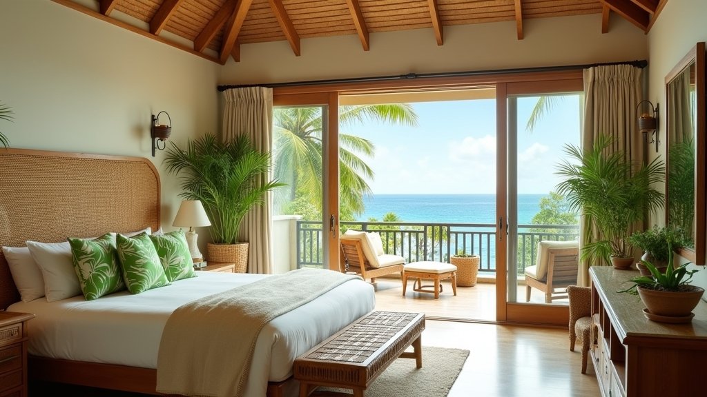 tropical beach inspired bedroom retreat