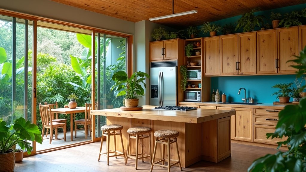 tropical eco friendly kitchen designs
