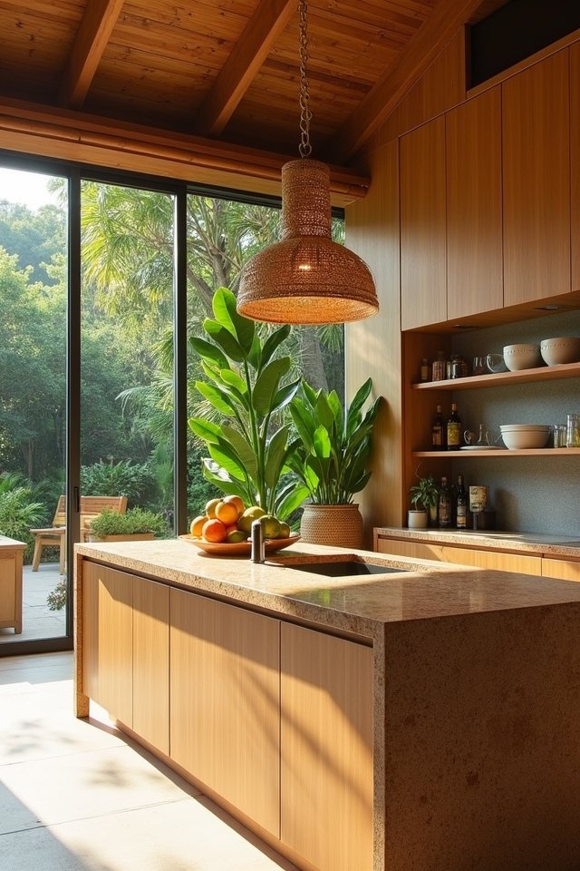 tropical kitchen natural materials