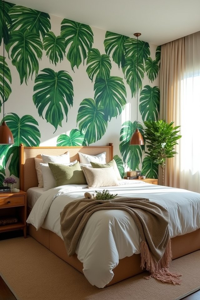 tropical leaf wall decor