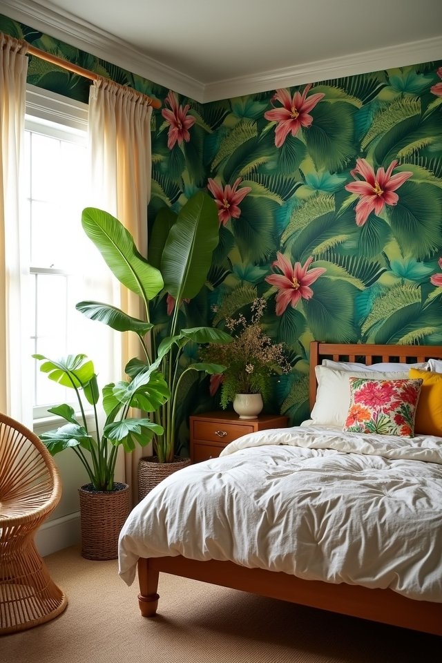 tropical prints home decor