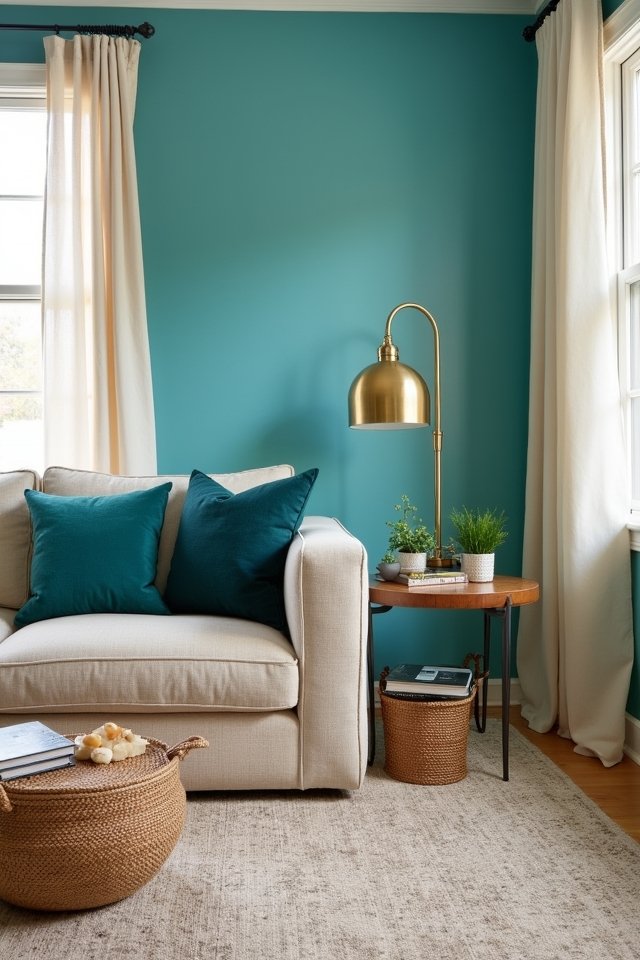 turquoise accent wall ideas