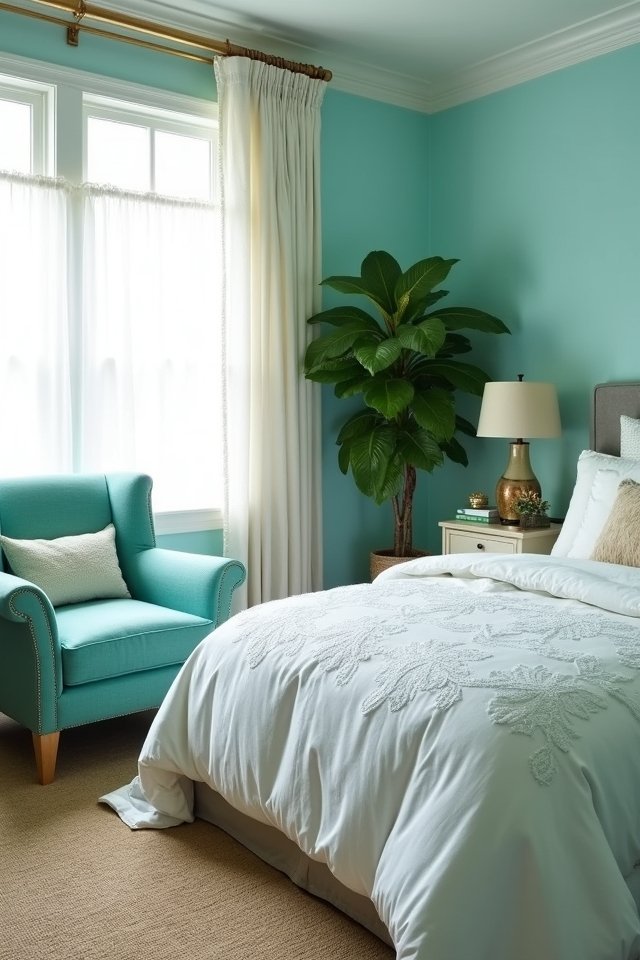 turquoise coastal bedroom retreat