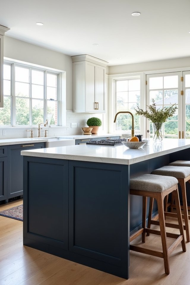 two tone kitchen island elegance