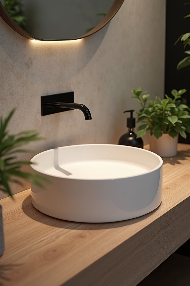 understated minimalist wash basins