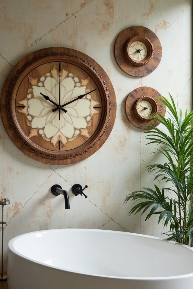 unique artistic bathroom clocks