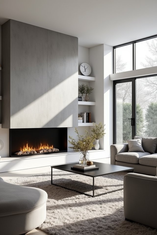 unique grey fireplace designs