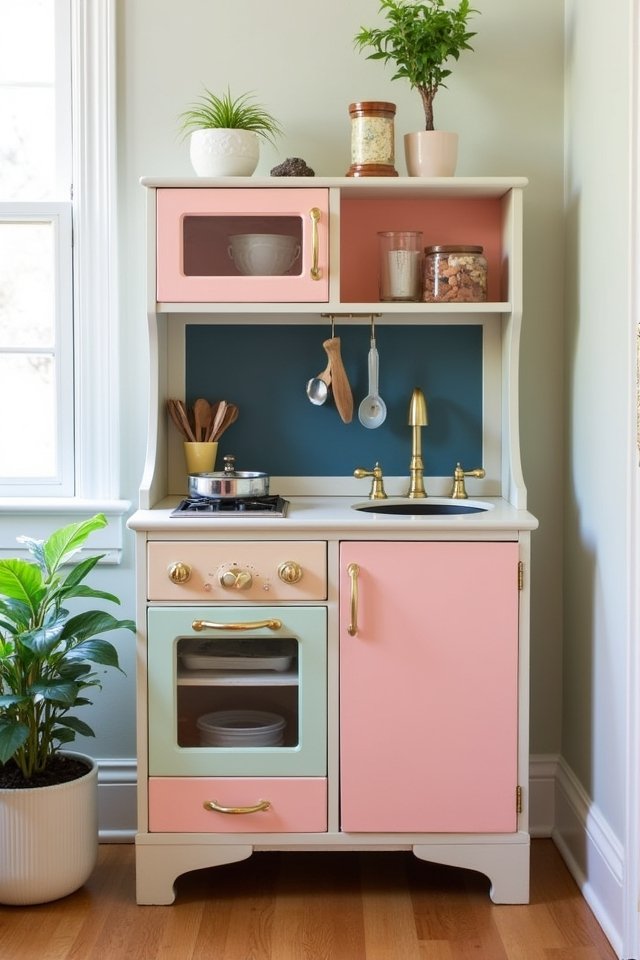 upcycled colorful play kitchen