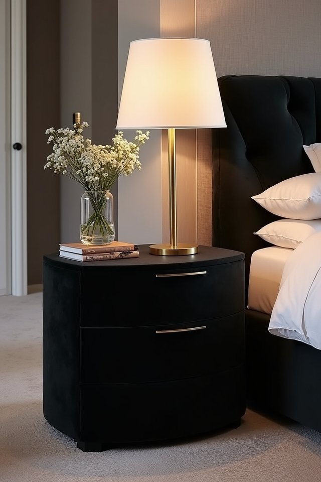 upholstered nightstand for elegance