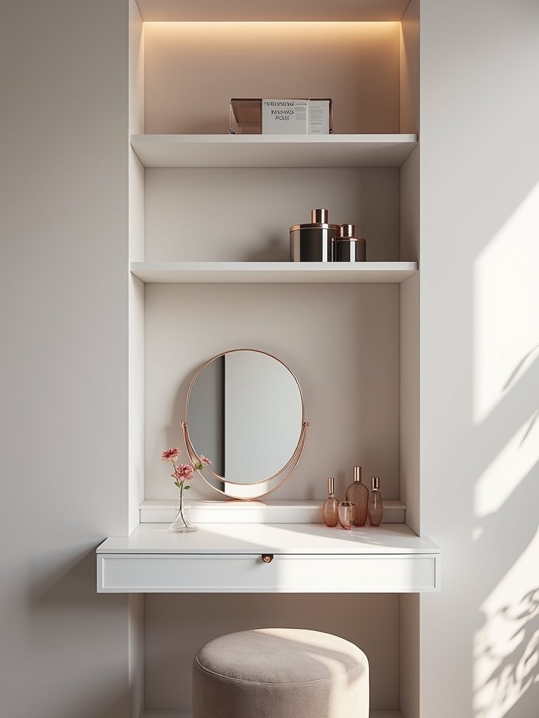 vertical shelving enhances style