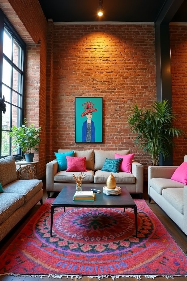 vibrant accents for brick