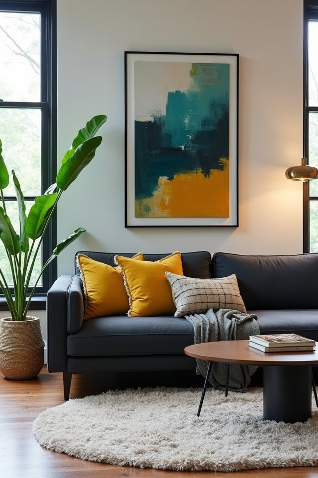 vibrant accents on neutral
